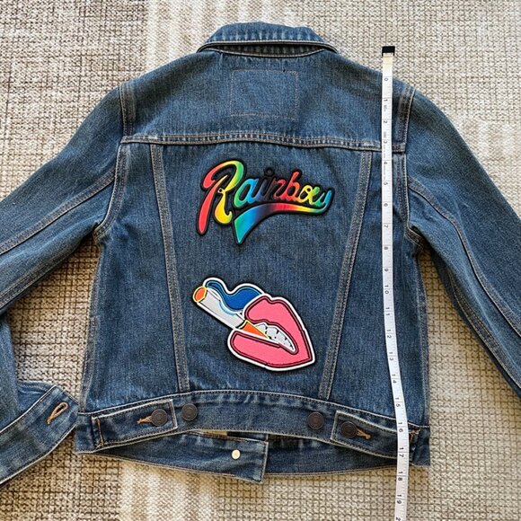 NWT Marc Jacobs Cropped Jean Jacket w/ Patch detailing - XS - Picture 9 of 10